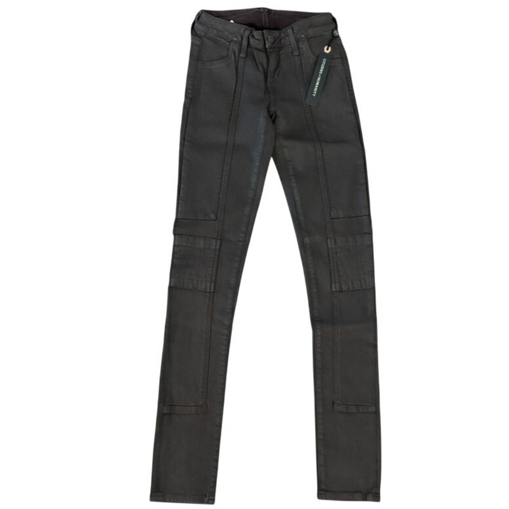 NWT Citizens of Humanity Logan Moto Pants Sz 24 Brown Low Rise Skinny Grunge